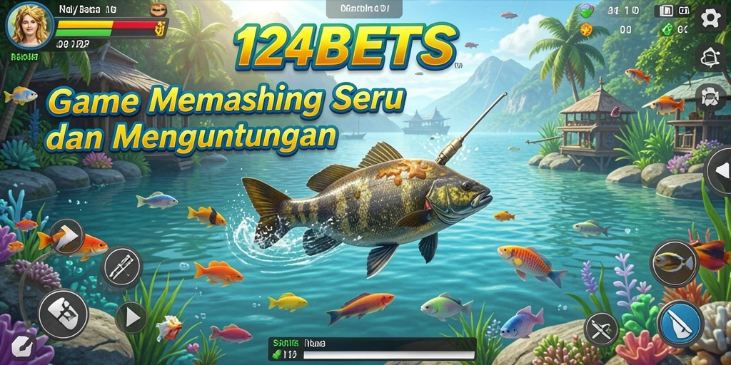 Tampilan tangkapan layar utama dari gameplay memancing yang seru.