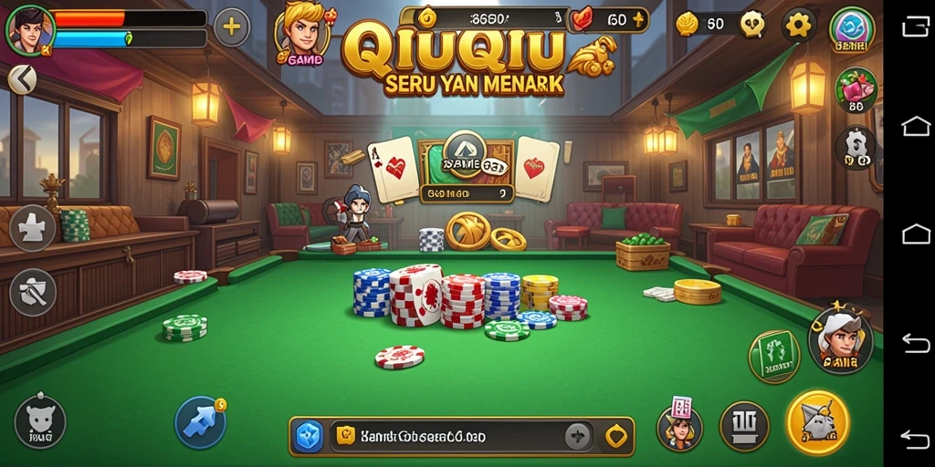 Tampilan gameplay seru dalam QiuQiu 66D yang menantang.