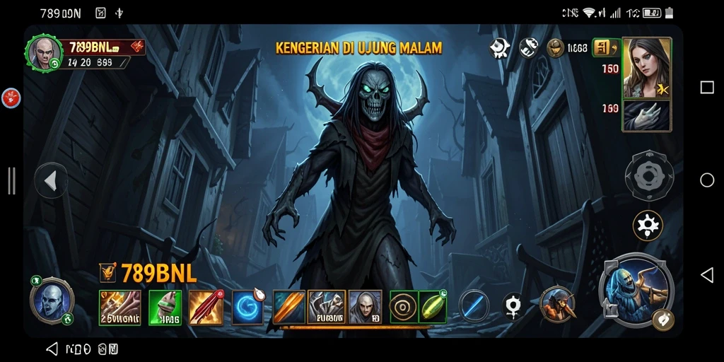 Screenshot gameplay 789BNL menunjukkan suasana menegangkan dan misterius.