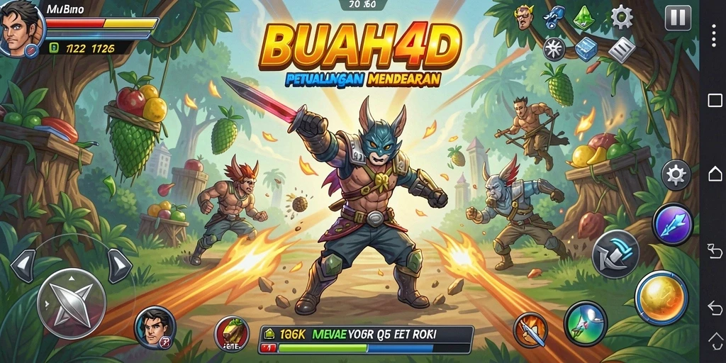 Tampilan aksi mendebarkan dalam gameplay BUAH4D.