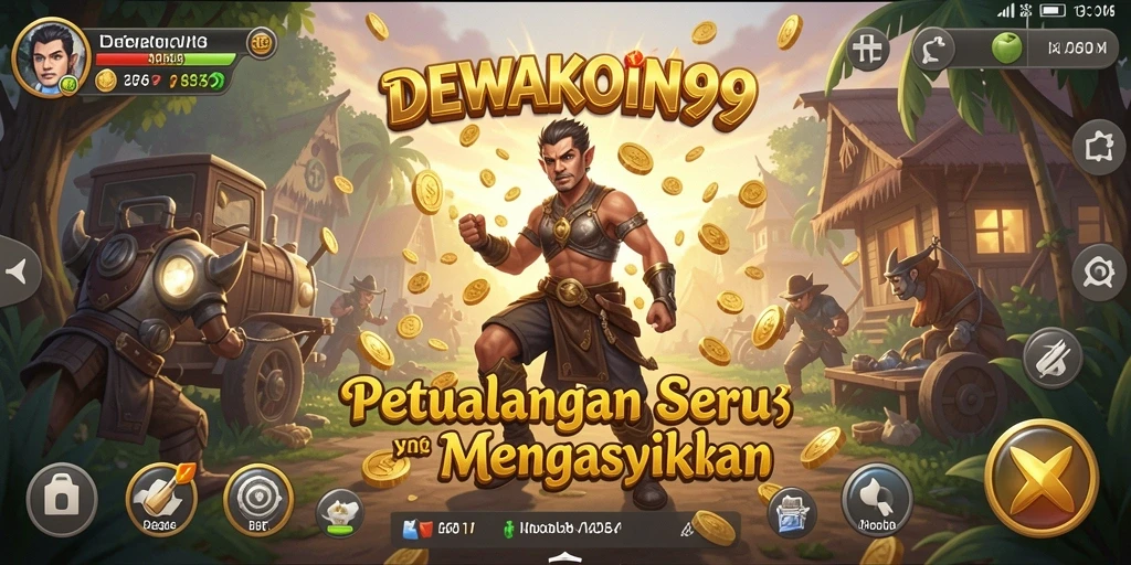 Screenshot gameplay menunjukkan petualangan seru di DEWAKOIN99.