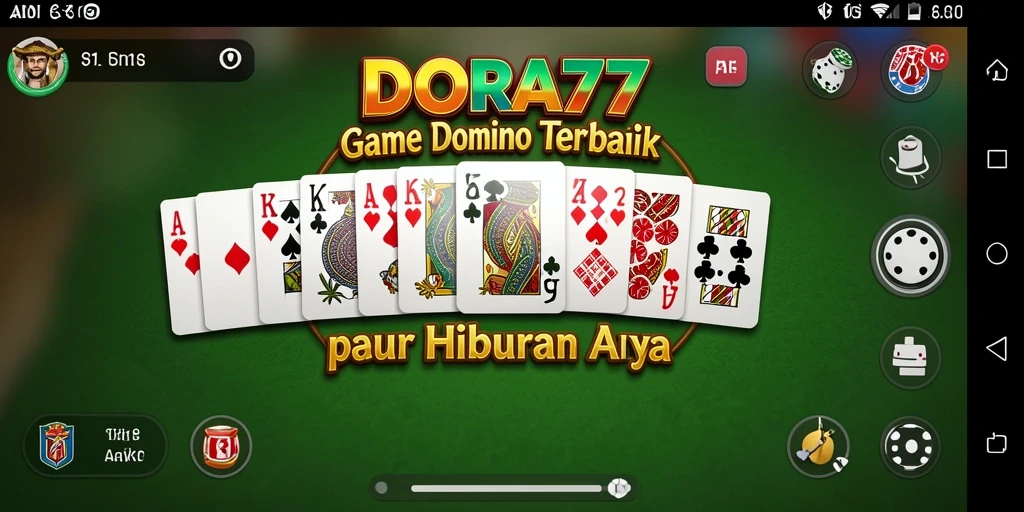 Tampilan utama gameplay DORA77 dengan kartu domino yang seru.