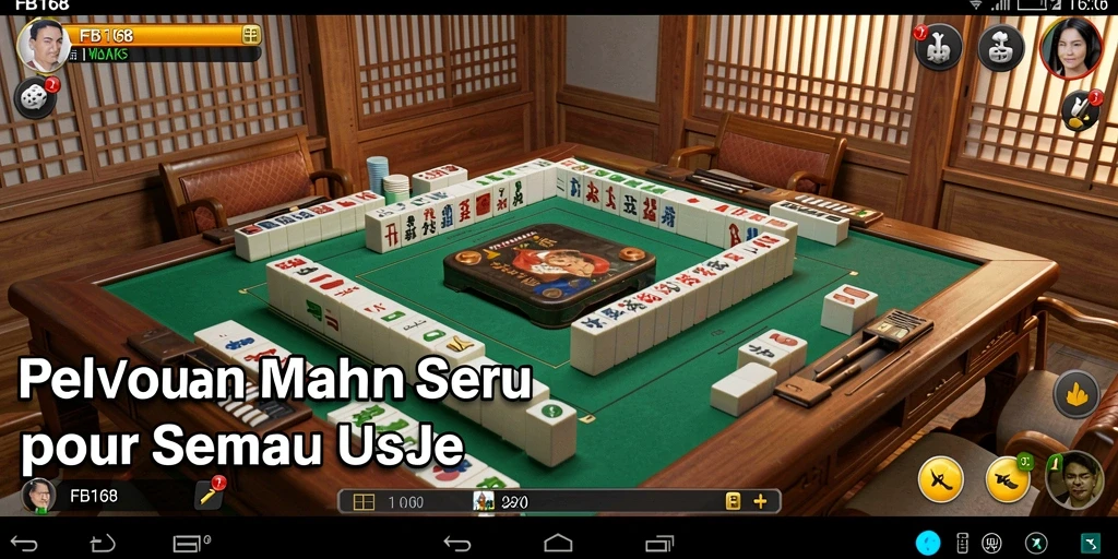Screenshot FB168 menampilkan gameplay Mahjong yang mengasyikkan dan penuh strategi.