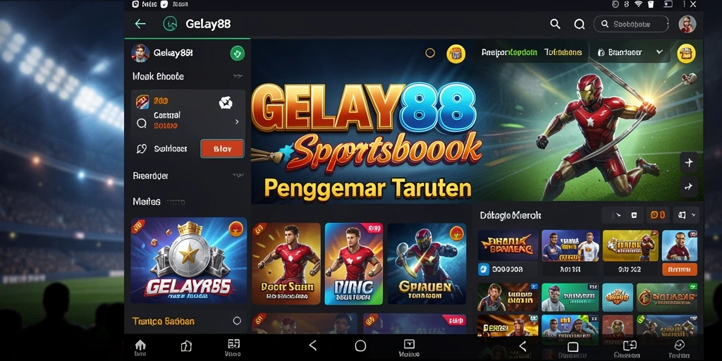 Tampilan menarik dari aplikasi Sportsbook GELAY88 dengan berbagai pilihan taruhan.