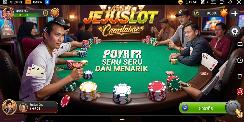 Screenshot JEJUSLOT menampilkan pengalaman gameplay poker yang mendebarkan.