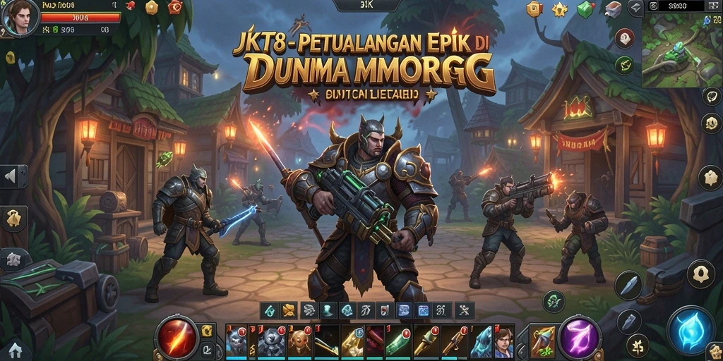 Screenshot gameplay JKT8 menampilkan pertarungan seru di dunia MMORPG.