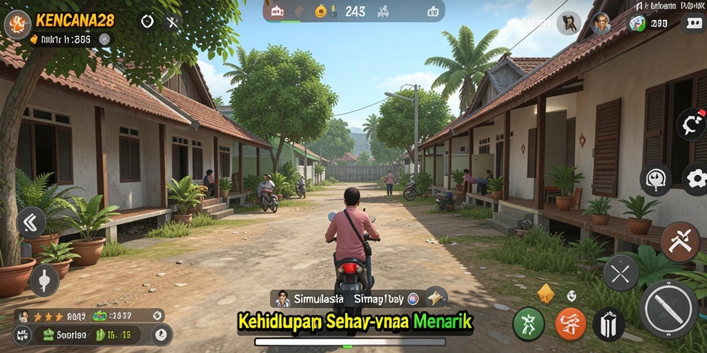 Tampilan gameplay KENCANA28 dengan karakter dan lingkungan interaktif.