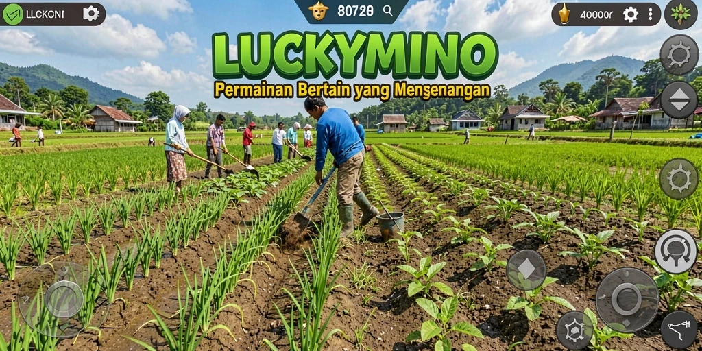 Tampilan menarik gameplay <strong>LUCKYMINO</strong> yang penuh warna dan detail.