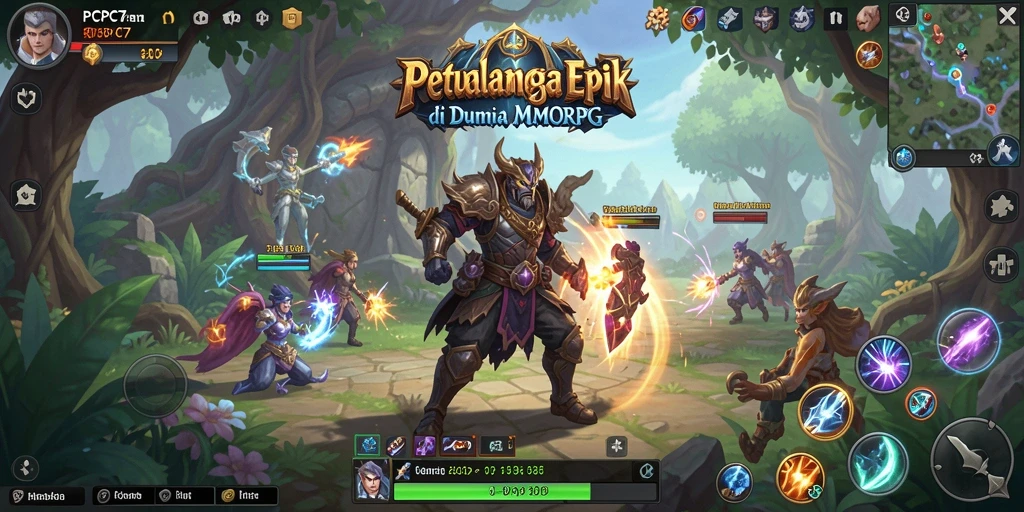 Tangkapan layar dari gameplay seru di PCPC7 MMORPG.