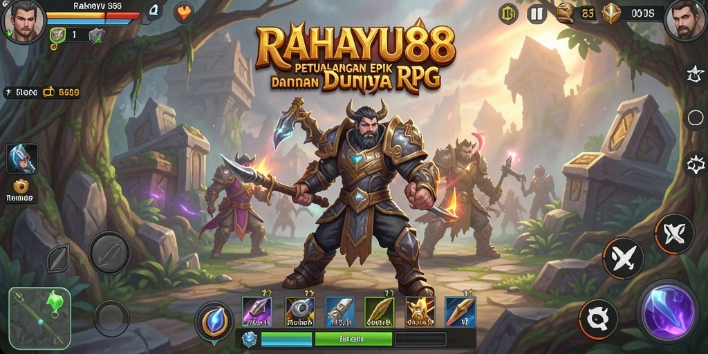 Tampilan gameplay mendebarkan dalam RAHAYU88 dengan karakter dan monster unik.