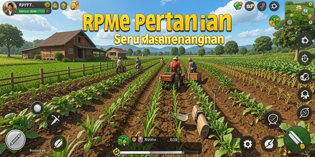 Screenshot utama RPYYY menampilkan momen seru saat bertani.