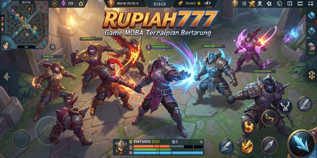 Tampilan gameplay seru RUPIAH777 dengan strategi bertarung.