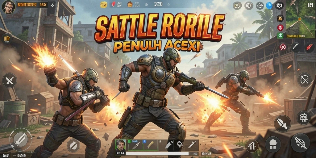 Tampilan gameplay seru SORTOTO saat aksi Battle Royale berlangsung.