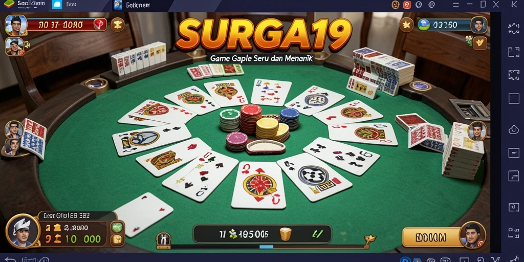 Tampilan gameplay seru dalam SURGA19 yang penuh strategi Gaple.