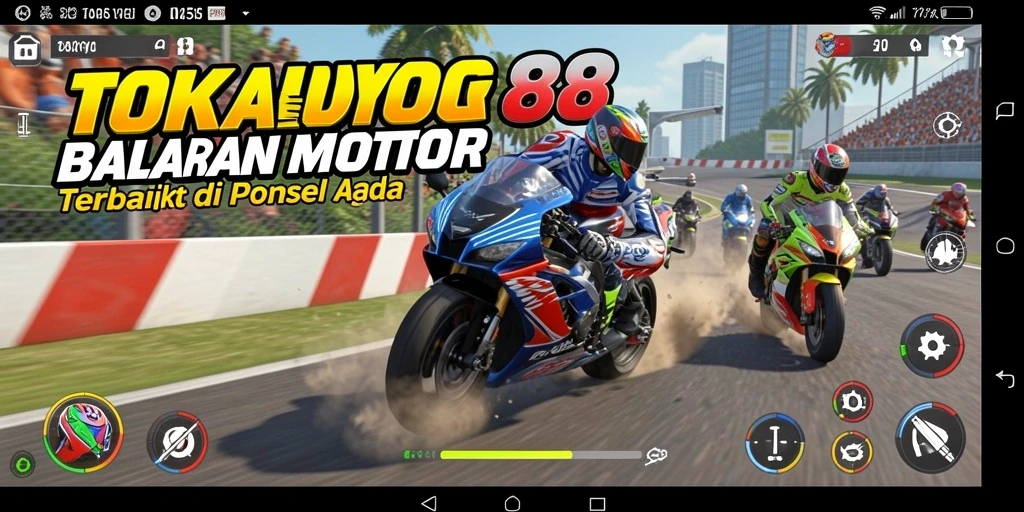 Tampilan gameplay menarik dari TOKYO88 yang penuh aksi balapan motor.
