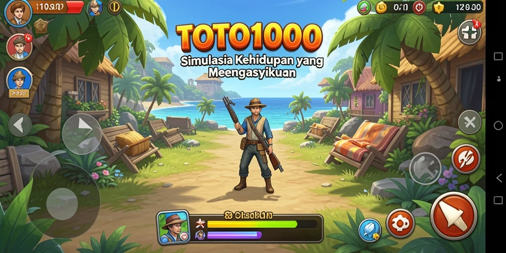 Tangkapan layar gameplay TOTO1000 yang menampilkan interaksi karakter.
