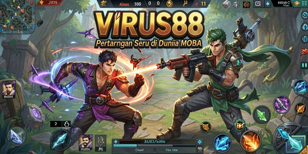 Screenshot gameplay <strong>VIRUS88</strong> menampilkan aksi pertarungan tim yang mendebarkan.